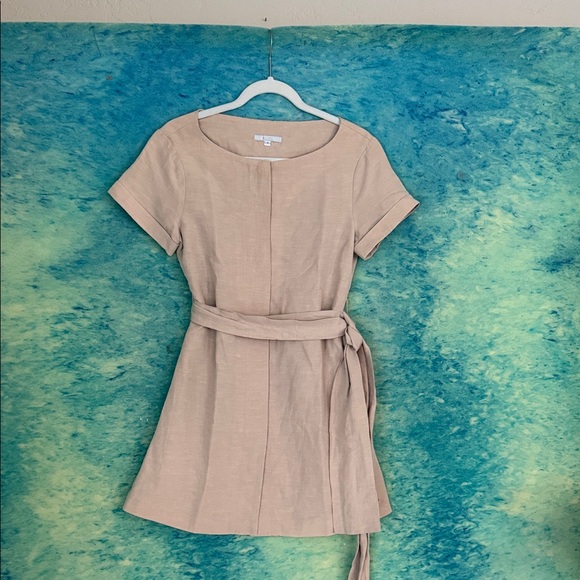 Madewell Tan Mini Dress with Belt - Picture 1 of 5